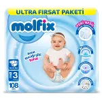Molfix Bebek Bezi Ultra Fırsat Paketi 3 Beden 4-9 Kg 108 Adet-1