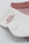 Bistyle 2'Li Big Heart Penye Soket Çorap 10117 Pudra-4