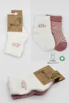 Bistyle 2'Li Big Heart Penye Soket Çorap 10117 Pudra-5