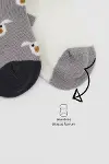 Bistyle 2'Li Love Dog Penye Soket Çorap 10118 Gri-3