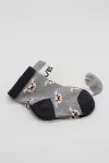 Bistyle 2'Li Love Dog Penye Soket Çorap 10118 Gri-4