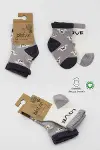 Bistyle 2'Li Love Dog Penye Soket Çorap 10118 Gri-5
