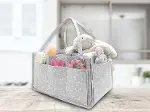 BabyJem Keçe Anne Bebek Bakım Çantası 772 Gri Çiçek-6