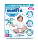 Molfix Premium Bebek Bezi Ultra Fırsat Paketi 4 Beden 7-14 Kg 86 Adet-1