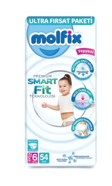 Molfix Premium Bebek Bezi Ultra Fırsat Paketi 6 Beden 15+ Kg 54 Adet