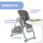 Chicco Polly Magic Relax Mama Sandalyesi Grey Melange-4