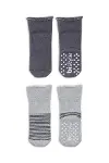 Bistyle 2'Li Çemberli Kaymaz Havlu Soket Çorap 10503 Gri-Antrasit-3