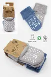 Bistyle 2'Li Çemberli Kaymaz Havlu Soket Çorap 10503 İndigo Gri-6