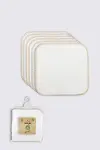 Bistyle Organik 28x28 6'Lı Penye Mendil 90103 Ekru-1