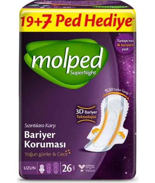 Molped SüperNight Süper Gece Ped 26 Adet