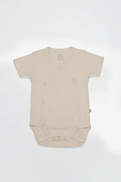 Bistyle Organik Natural Basic Style Kruvaze Yarım Kol Body BS17101 Bej