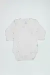 Bistyle Organik Natural Basic Style Kruvaze Uzun Kol Body BS17102 Beyaz-1