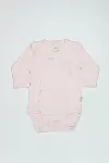 Bistyle Organik Natural Basic Style Kruvaze Uzun Kol Body BS17102 Pembe-1