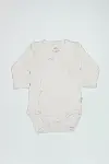 Bistyle Organik Natural Basic Style Kruvaze Uzun Kol Body BS17102 Ekru-1