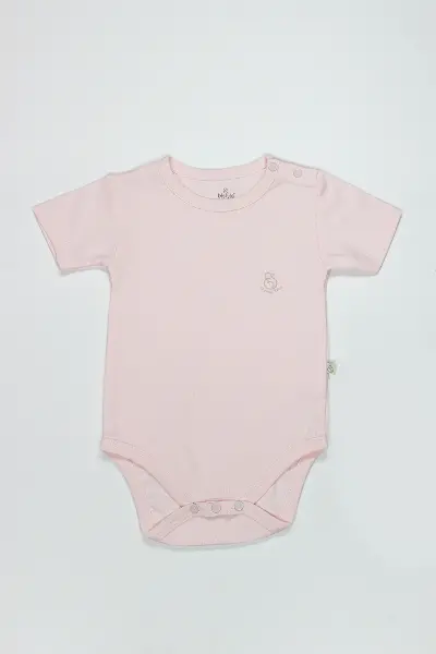 Bistyle Organik Natural Basic Style Yarım Kol Body BS17103 Pembe