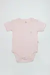 Bistyle Organik Natural Basic Style Yarım Kol Body BS17103 Pembe-1