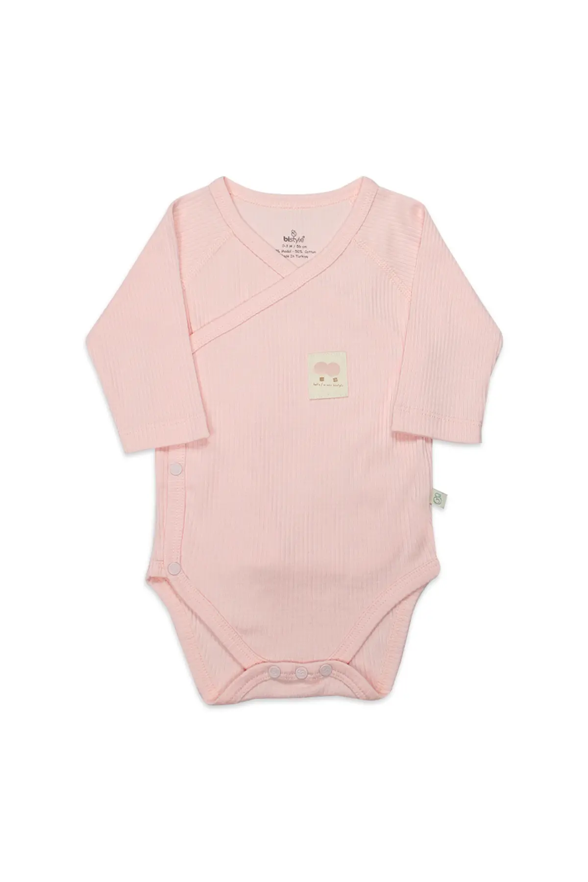 Bistyle Organic Modal Flying Balloons Kruvaze Uzun Kol Body BS17121 Pembe