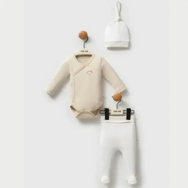 Moi Noi Kokina Şapka Body Pantolon Takım MNB5333 Bej
