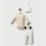 Moi Noi Kokina Şapka Body Pantolon Takım MNB5333 Bej-2