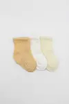Bistyle Little Love Girl 3'lü Penye Soket Çorap 10137 Somon-2