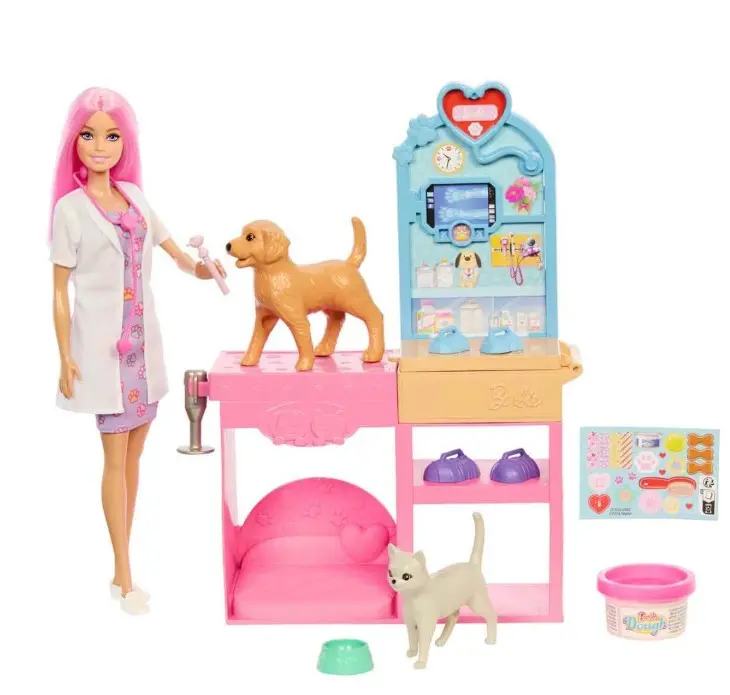 Barbie Veteriner Kliniği Bebek Aksesuarları JFX93