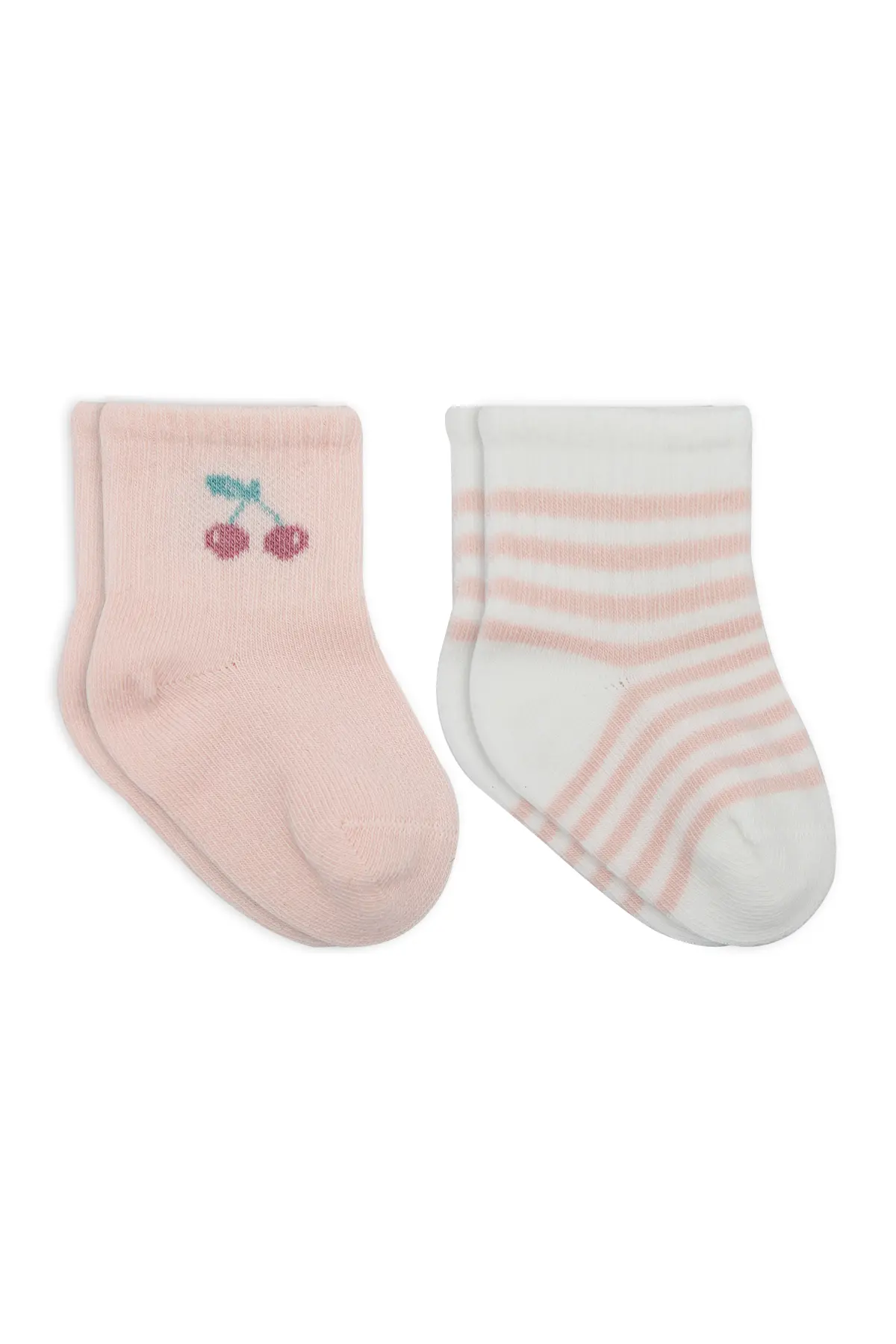 Bistyle Little Girl Penye Soket Çorap 2li 10139 Pembe Ekru