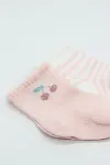 Bistyle Little Girl Penye Soket Çorap 2li 10139 Pembe Ekru-4