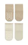 Bistyle Çemberli Basic Penye Kaymaz Soket Çorap 2li 10146 Bej-2