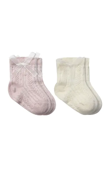 Bistyle Fiyonklu Penye Soket Çorap 2li 10149 Lila