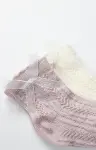 Bistyle Fiyonklu Penye Soket Çorap 2li 10149 Lila-3