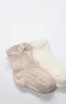 Bistyle Fiyonklu Penye Soket Çorap 2li 10149 Somon-3