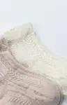 Bistyle Fiyonklu Penye Soket Çorap 2li 10149 Somon-4