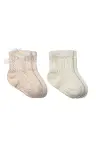 Bistyle Fiyonklu Penye Soket Çorap 2li 10149 Somon-1