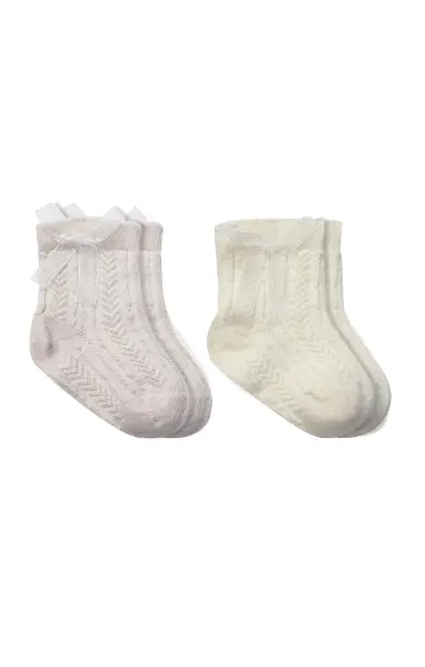 Bistyle Fiyonklu Penye Soket Çorap 2li 10149 Taş