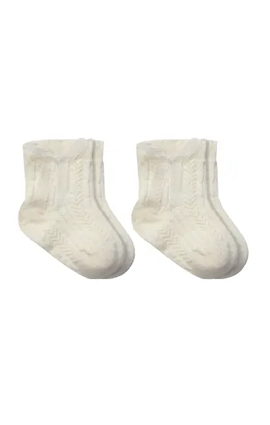 Bistyle Fiyonklu Penye Soket Çorap 2li 10150 Naturel