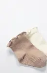 Bistyle 2li̇ Penye Soket Çorap Aksesuarlı Cute Ruffle 10153 Kahve-3