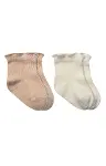 Bistyle 2li̇ Penye Soket Çorap Aksesuarlı Cute Ruffle 10153 Kahve-1