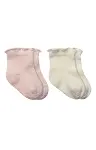 Bistyle 2li̇ Penye Soket Çorap Aksesuarlı Cute Ruffle 10153 Pudra-1
