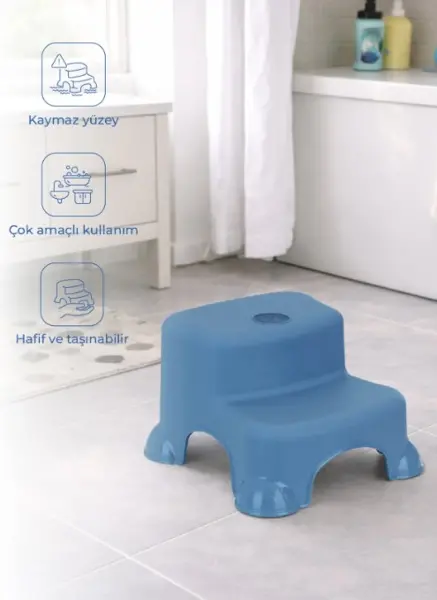 BabyJem Çok Amaçlı Katlı Basamak 516 (Yeni) İndigo Mavi
