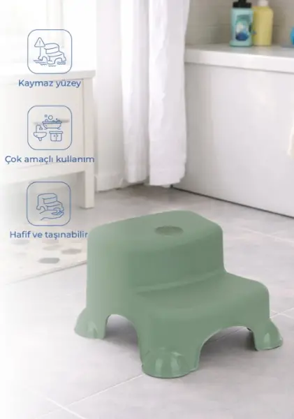 BabyJem Çok Amaçlı Katlı Basamak 516 (Yeni) Soft Yeşil