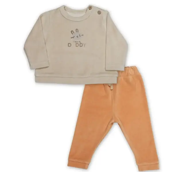 Bistyle 2li Takim Kadife I Love Daddy 14113 Bej