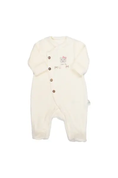 Bistyle Tulum Kadife I Love Mummy 15123 Ekru