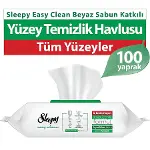 Sleepy Premium Yüzey Temizlik Havlusu 100 Adet Beyaz Sabun-2