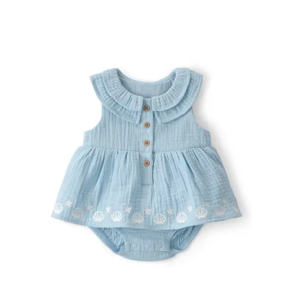 Carters Kız Bebek Bodyli Elbise 1U711810 Mavi