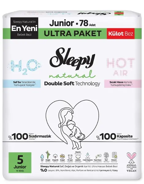 Sleepy Natural Double Soft Külot Bez Ultra Paket 5 Beden 78 Adet