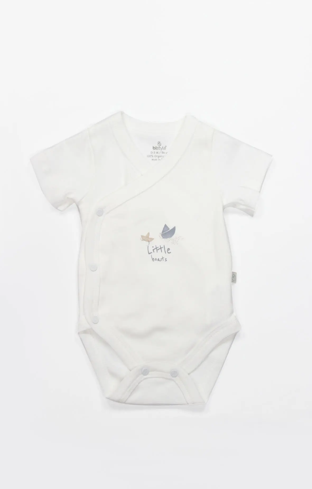 Bistyle Kruvaze Body Yarım Kol Little Boats 17152 Ekru
