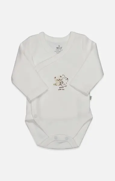Bistyle Kruvaze Body Uzun Kol With You Family 17145 Bej