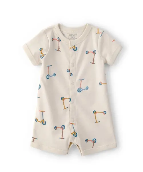 Carters Erkek Bebek Kısa Tulum 1U269010 Bej