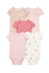 Carters  Layette Kız Bebek Kısa Kollu 5li Body 1T009510 Desenli-1