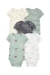 Carters  Layette Erkek Bebek Kısa Kollu 5li Body 1T009410 Desenli-1
